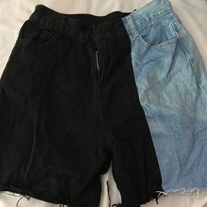 Black and Blue asymmetrical shorts